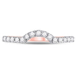 14kt Rose Gold Womens Round Diamond Contoured Wedding Enhancer Band Ring 1/4 Cttw