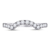 14kt White Gold Womens Round Diamond Solitaire Enhancer Wedding Band 1/2 Cttw