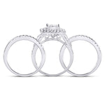 14kt White Gold Princess Diamond Bridal Wedding Ring Band Set 2-1/2 Cttw