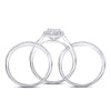 10kt White Gold Round Diamond 3-Piece Bridal Wedding Ring Set 1/2 Cttw