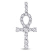 10kt Yellow Gold Mens Round Diamond Ankh Cross Charm Pendant 1/5 Cttw