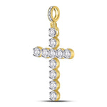 10kt Yellow Gold Mens Round Diamond Cross Charm Pendant 1/3 Cttw