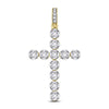 10kt Yellow Gold Mens Round Diamond Cross Charm Pendant 1/3 Cttw