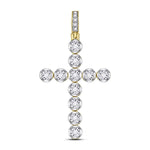 10kt Yellow Gold Mens Round Diamond Cross Charm Pendant 1/3 Cttw