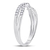 14kt White Gold Womens Round Diamond Ring Contour Enhancer Wedding Band 1/4 Cttw