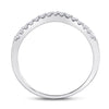 14kt White Gold Womens Round Diamond Ring Contour Enhancer Wedding Band 1/4 Cttw