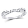 14kt White Gold Womens Round Diamond Ring Contour Enhancer Wedding Band 1/4 Cttw