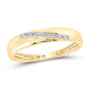 10kt Yellow Gold His Hers Round Diamond Square Matching Wedding Set 1/12 Cttw