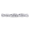 10kt White Gold Womens Round Diamond Woven Twist Stackable Band Ring 1/4 Cttw