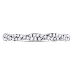 10kt White Gold Womens Round Diamond Woven Twist Stackable Band Ring 1/4 Cttw