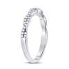 10kt White Gold Womens Round Diamond Woven Twist Stackable Band Ring 1/4 Cttw