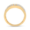 14kt Yellow Gold Mens Round Diamond Symmetrical Wedding Band Ring 1 Cttw