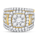 14kt Yellow Gold Round Diamond Bridal Wedding Ring Band Set 4 Cttw