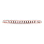 10kt Rose Gold Womens Round Diamond Single Row Stackable Band Ring 1/8 Cttw