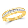 10kt Yellow Gold His Hers Round Diamond Solitaire Matching Wedding Set 5/8 Cttw