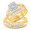 10kt Yellow Gold His Hers Round Diamond Solitaire Matching Wedding Set 5/8 Cttw