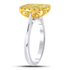 14kt Two-tone Gold Womens Princess Yellow Diamond Solitaire Square Frame Ring 1 Cttw