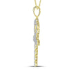 14kt Yellow Gold Mens Round Diamond Ankh Cross Charm Pendant 2-3/4 Cttw