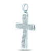 10kt White Gold Mens Round Diamond Roman Cross Charm Pendant 1/3 Cttw