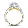 14kt Two-tone Gold Round Diamond Solitaire Bridal Wedding Engagement Ring 7/8 Cttw