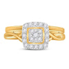 10kt Yellow Gold Round Diamond Bridal Wedding Ring Band Set 1/3 Cttw