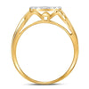 10kt Yellow Gold Round Diamond Bridal Wedding Ring Band Set 1/3 Cttw