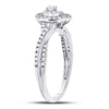 14kt White Gold Round Diamond Teardrop Cluster Bridal Wedding Engagement Ring 1/4 Cttw