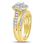 14kt Yellow Gold Round Diamond Bridal Wedding Ring Band Set 1/2 Cttw