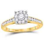 14kt Yellow Gold Round Diamond Solitaire Bridal Wedding Engagement Ring 1/2 Cttw