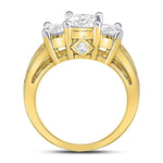 14kt Yellow Gold Princess Diamond 3-stone Bridal Wedding Engagement Ring 2 Cttw