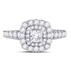 14kt White Gold Princess Diamond Solitaire Bridal Wedding Engagement Ring 1-1/5 Cttw