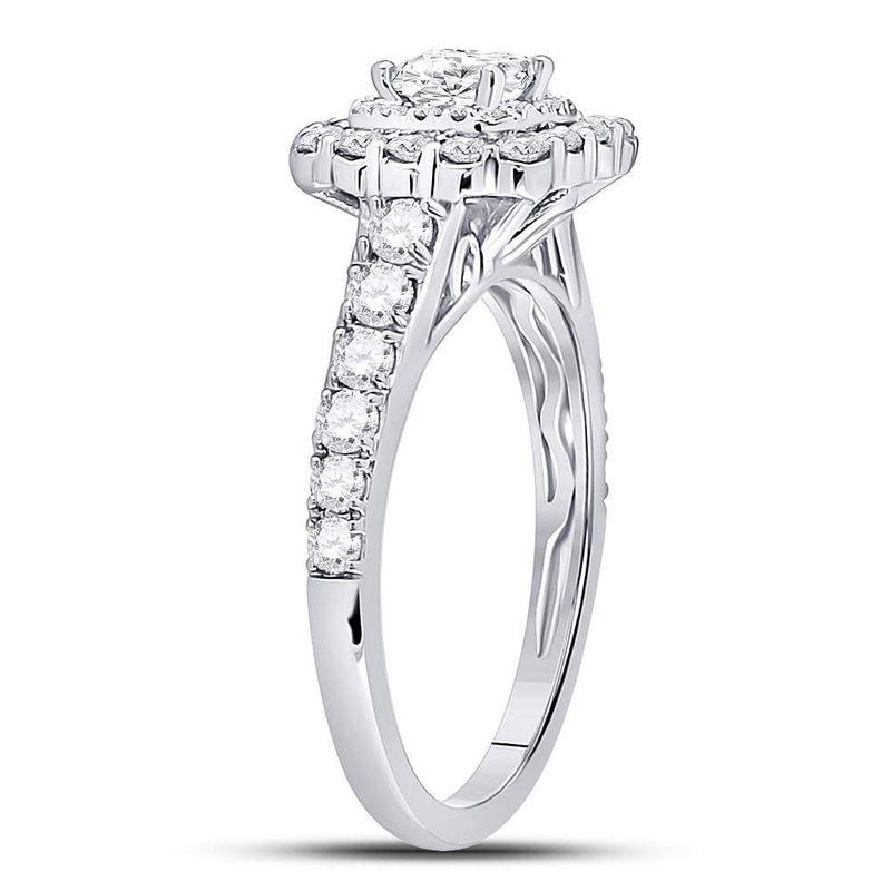 14kt White Gold Princess Diamond Solitaire Bridal Wedding Engagement Ring 1-1/5 Cttw