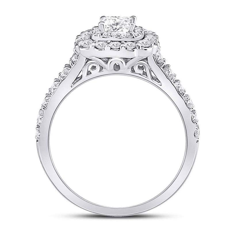 14kt White Gold Princess Diamond Solitaire Bridal Wedding Engagement Ring 1-1/5 Cttw