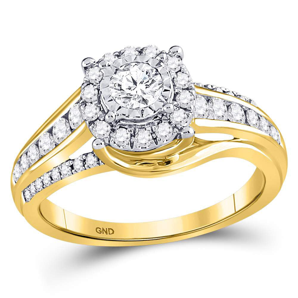 14kt Yellow Gold Round Diamond Solitaire Bridal Wedding Engagement Ring 3/4 Cttw