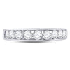 14kt White Gold Womens Round Diamond Wedding Single Row Band 7/8 Cttw