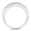 14kt White Gold Womens Round Diamond Wedding Single Row Band 7/8 Cttw