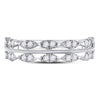 14kt White Gold Womens Round Diamond Contoured Symmetrical Band Ring 3/8 Cttw