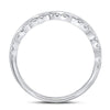 14kt White Gold Womens Round Diamond Contoured Symmetrical Band Ring 3/8 Cttw