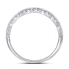 14kt White Gold Womens Round Diamond Contoured Symmetrical Band Ring 1/2 Cttw