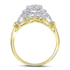 14kt Yellow Gold Round Diamond Cluster Bridal Wedding Engagement Ring 3/4 Cttw