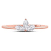 10kt Rose Gold Womens Marquise Diamond Stackable Band Ring 1/4 Cttw