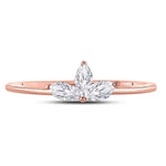 10kt Rose Gold Womens Marquise Diamond Stackable Band Ring 1/4 Cttw