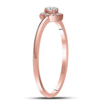 10kt Rose Gold Womens Round Diamond Solitaire Stackable Band Ring 1/5 Cttw