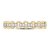 10kt Yellow Gold Womens Round Diamond Link Stackable Band Ring 1/8 Cttw