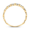 10kt Yellow Gold Womens Round Diamond Link Stackable Band Ring 1/8 Cttw