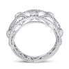 14kt White Gold Womens Round Diamond Modern Fashion Band Ring 1 Cttw