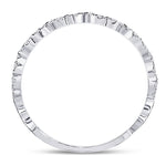 10kt White Gold Womens Round Diamond Zigzag Stackable Band Ring 1/5 Cttw