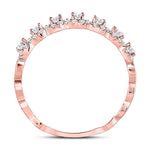 10kt Rose Gold Womens Round Diamond Stackable Band Ring 1/3 Cttw