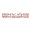 10kt Rose Gold Womens Round Diamond Link Stackable Band Ring 1/8 Cttw