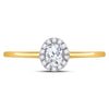 10kt Yellow Gold Womens Oval Diamond Solitaire Stackable Band Ring 1/3 Cttw